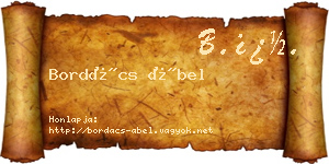 Bordács Ábel névjegykártya