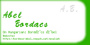 abel bordacs business card